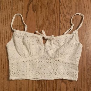 Sky and Sparrow white cropped cami top